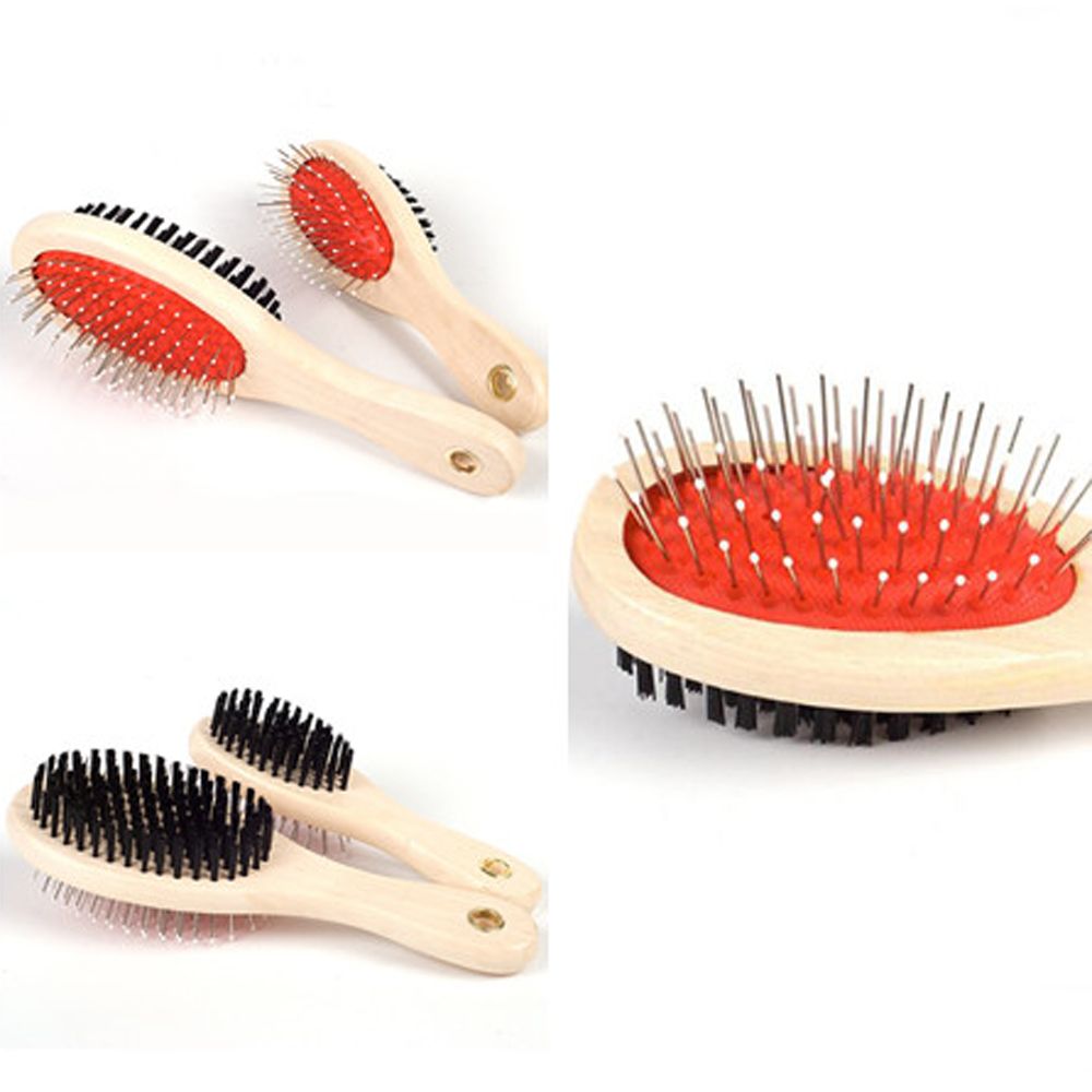 Adorable Dog Hair Grooming Dual-Use Comb With Wooden Handle - Pawluxe