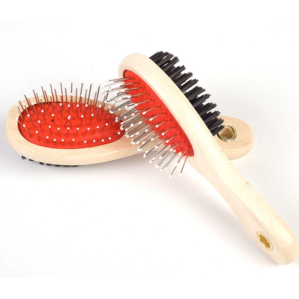 Adorable Dog Hair Grooming Dual-Use Comb With Wooden Handle - Pawluxe