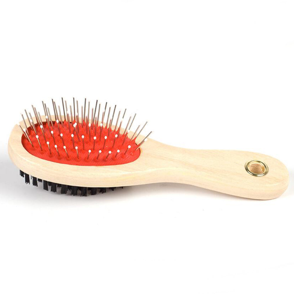Adorable Dog Hair Grooming Dual-Use Comb With Wooden Handle - Pawluxe