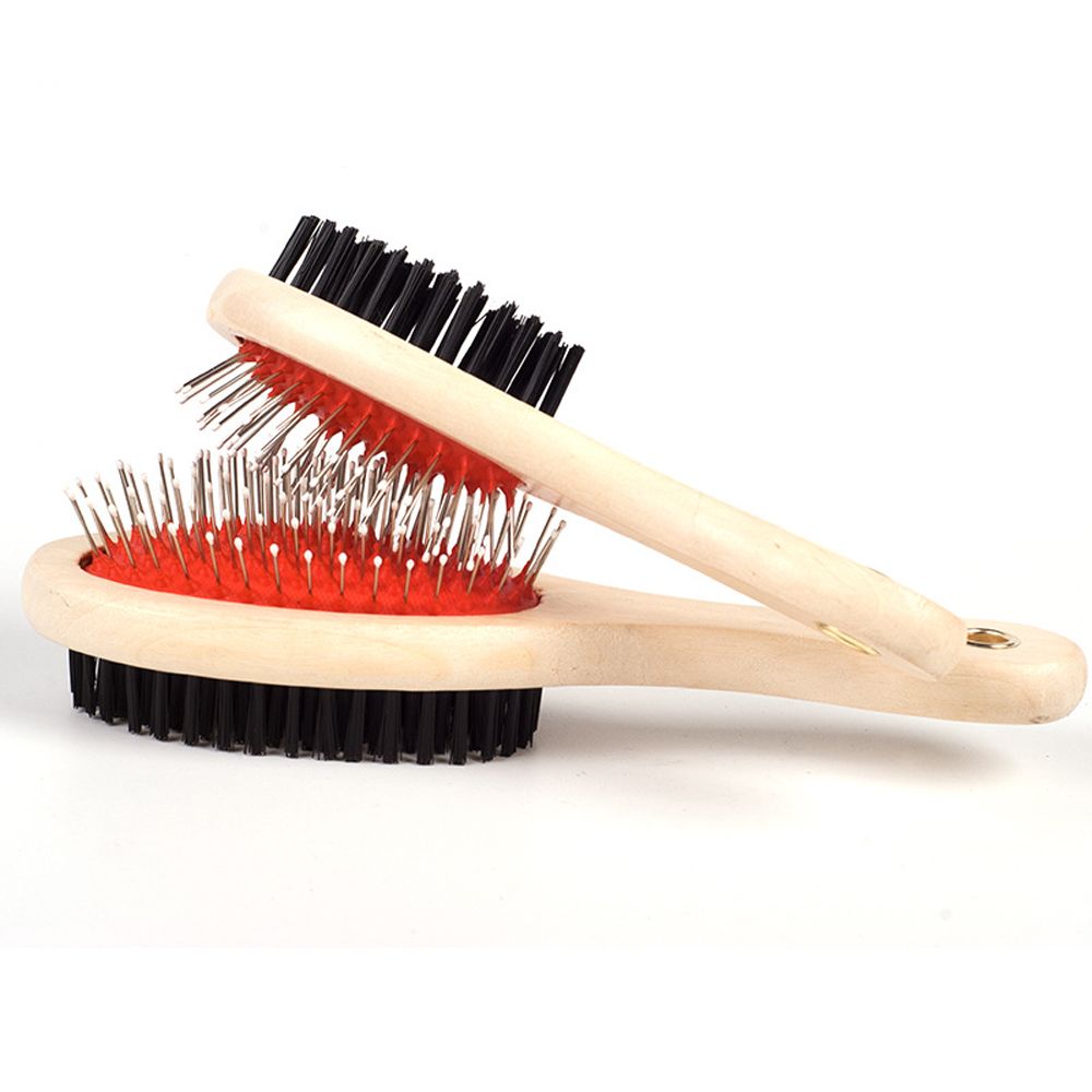 Adorable Dog Hair Grooming Dual-Use Comb With Wooden Handle - Pawluxe