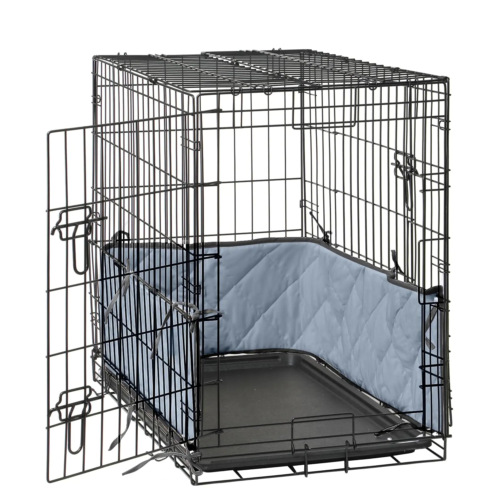 Dog Crate Bumpers for Inside Crate-with Ties，Gray Dog Crate Training Pads Create a Safe and Comfortable Crate Dog Tail Protector (Bumper Only Crate Not Included) 48"X30"X14"