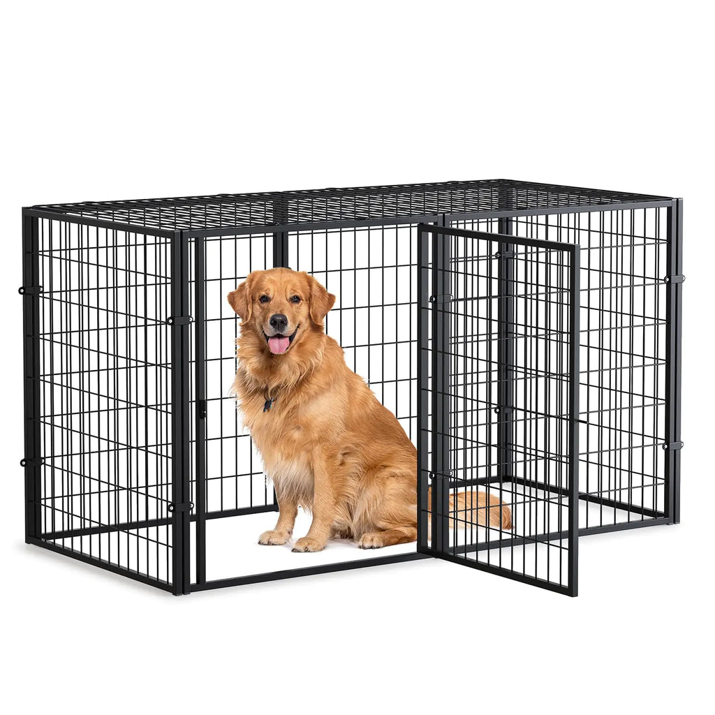 LURIVA Large Dog Crate Reinforced Upgraded Version 40/48/55/70 Inch Dog Crates for Large Dogs Big Dog Cage Dog Kennel Puppy Dog Playpen Pet Cage Pet Playpen Indoor XXL 55" L x 32" H - Pawluxe