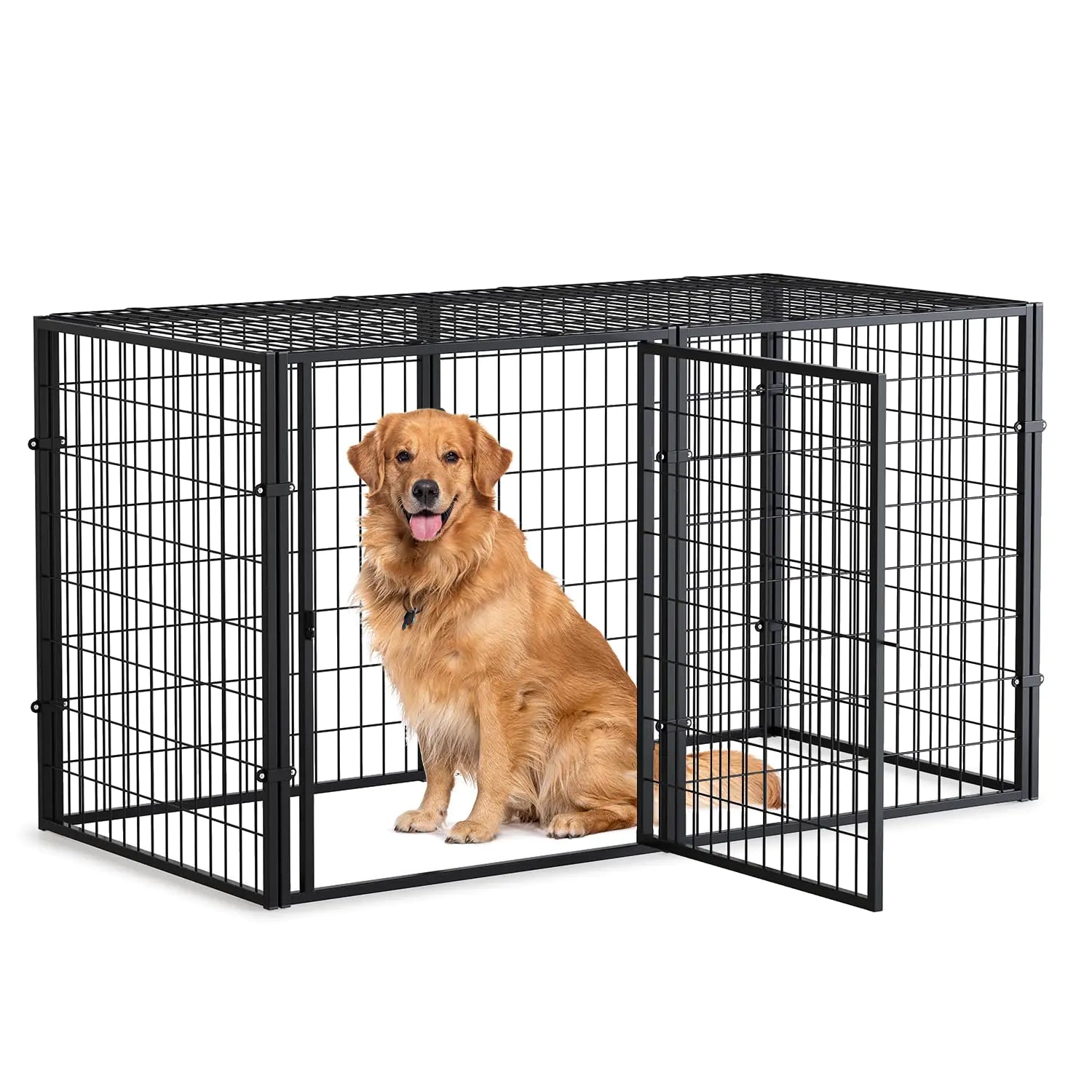 LURIVA Large Dog Crate Reinforced Upgraded Version 40/48/55/70 Inch Dog Crates for Large Dogs Big Dog Cage Dog Kennel Puppy Dog Playpen Pet Cage Pet Playpen Indoor XXL 55" L x 32" H - Pawluxe