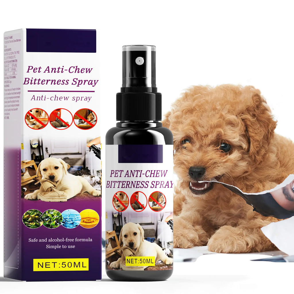 Premier Pet Bitter Apple Spray for Dogs to Stop Chewing Nature & Safe No Chew Spray for Dogs 50Ml Effective Anti Chew Spray for Dogs Dog Deterrent Spray to Stop Dogs from Chewing Furniture