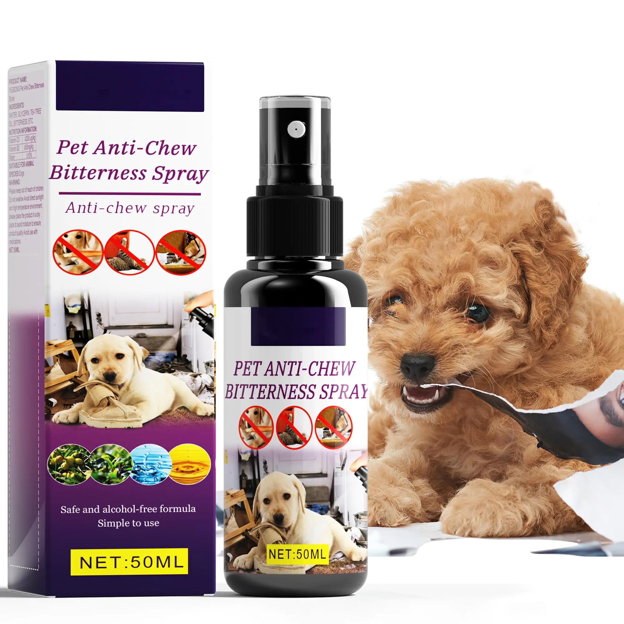Premier Pet Bitter Apple Spray for Dogs to Stop Chewing Nature & Safe No Chew Spray for Dogs 50Ml Effective Anti Chew Spray for Dogs Dog Deterrent Spray to Stop Dogs from Chewing Furniture