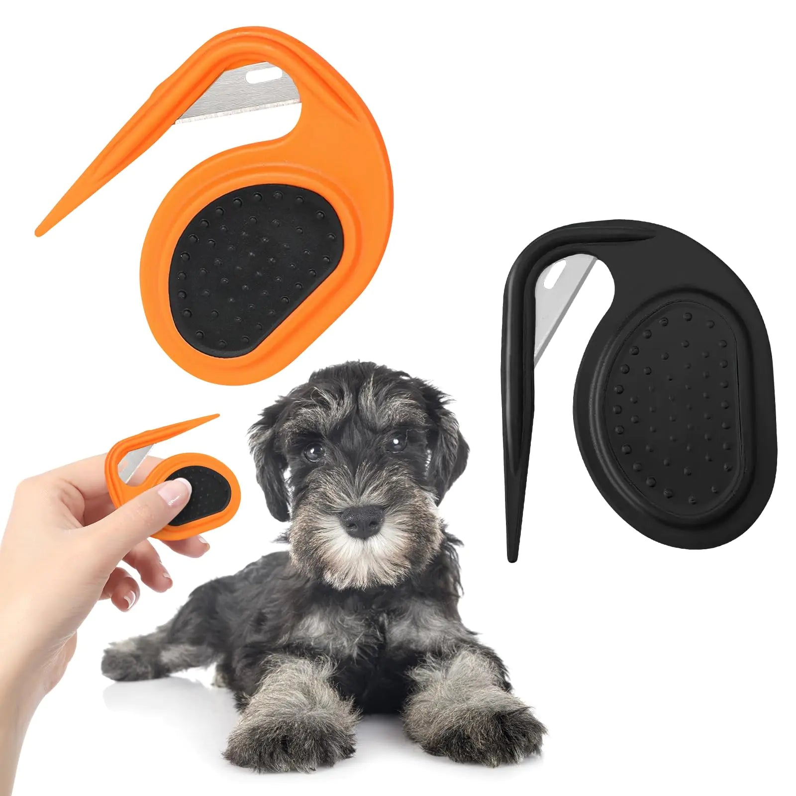2PCS Pet Knotting Comb for Cats Dog Pet Grooming ToolsPet Grooming Comb Dog and Cat Shedding Tool for Removing Tangled and Loose Hair (Orange and Black) - Pawluxe