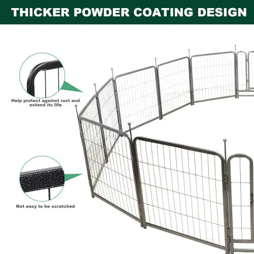 16 Panels Dog Playpen For Outdoor,yard,camping,24 Height Dog Fence With 2 Doors.