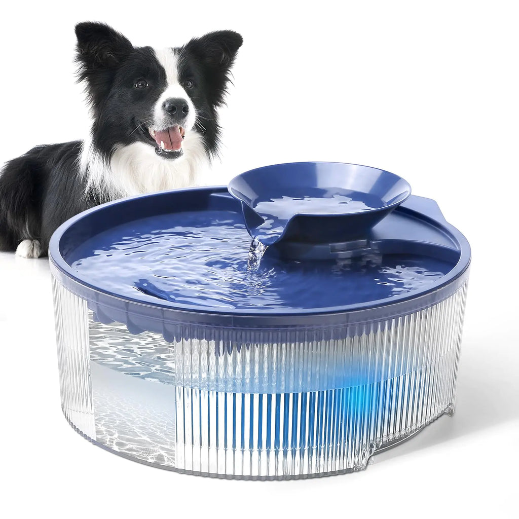 BFLICROY 170oz/5L Dog Water Fountain Large Extra Quiet Pet Water Fountain Automatic Dog Water Bowl Dispenser with LED Light Multi-Filtration Cat Water Fountain for Dogs and Cats