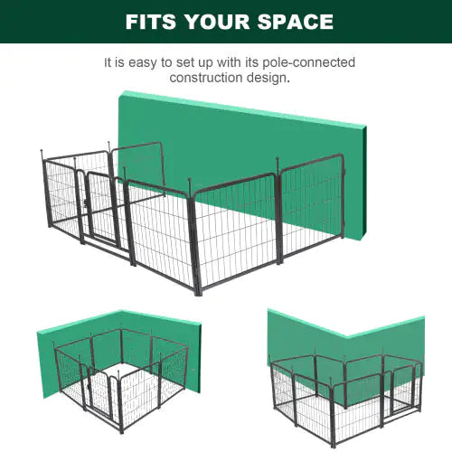 16 Panels Dog Playpen For Outdoor,yard,camping,24 Height Dog Fence With 2 Doors.