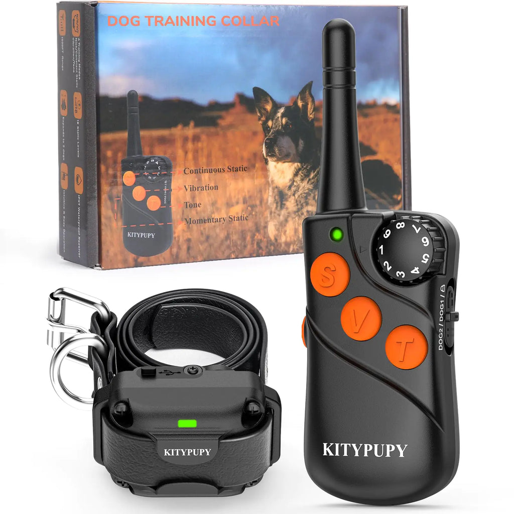 Professional Dog Training Collar Without Delay- K9 Dog Shock Collar E Collar for Training Large Medium Small Dogs with 4 Training Modes 1500FT Range Waterproof and Rechargeable (Black)