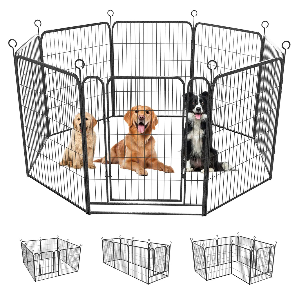 Madaha Dog Playpen 8 Panels 40 Height Heavy Duty Dog Fence with Doors Outdoor Exercise Dog Fence for Large/Medium/Small Dogs Pets Playpen for RV Camper Yard