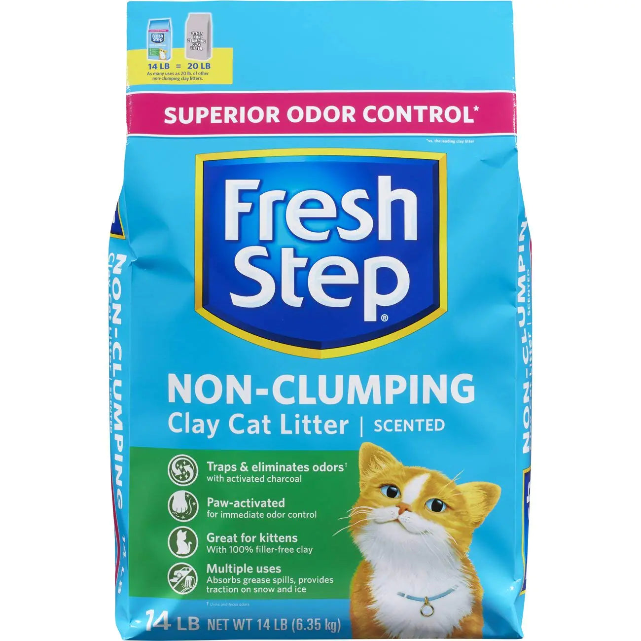 Fresh Step Non Clumping Cat Litter With Febreze Freshness With 7-Day Odor Control 14 lb. Bag