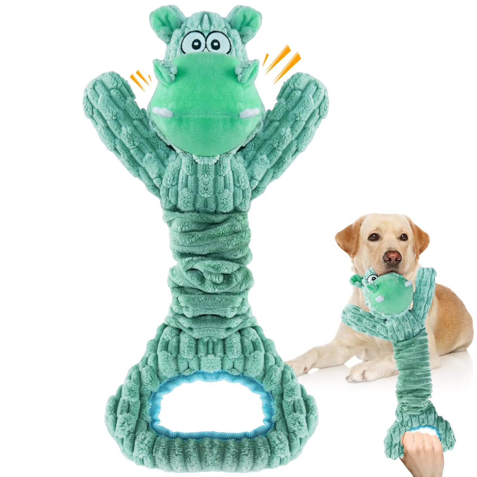 Fuufome Plush Squeaky Dog Toys: Large Dog Toys with Soft Fabric for Small Medium and Large Breeds - Tug of War Dog Toys for Indoor Play - Puppy Toys to Keep Them Busy