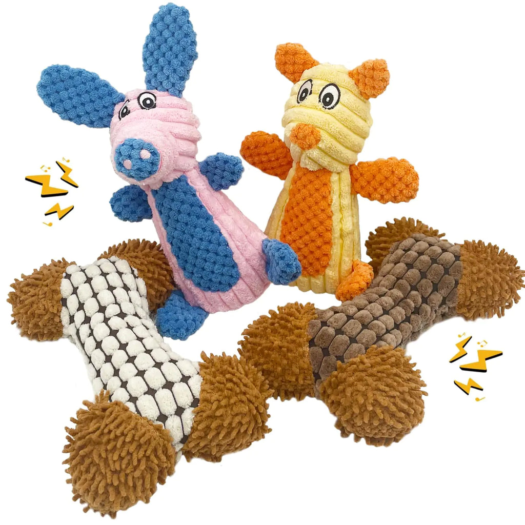 WAQLHQW Dog Toy Squeaky Dog Toys to Keep Them Busy 3 Pack Plush Puppy Toys Interactive Dog Toys for Small Medium Dogs Puppy Chew Toys for Teething (4 Pack)