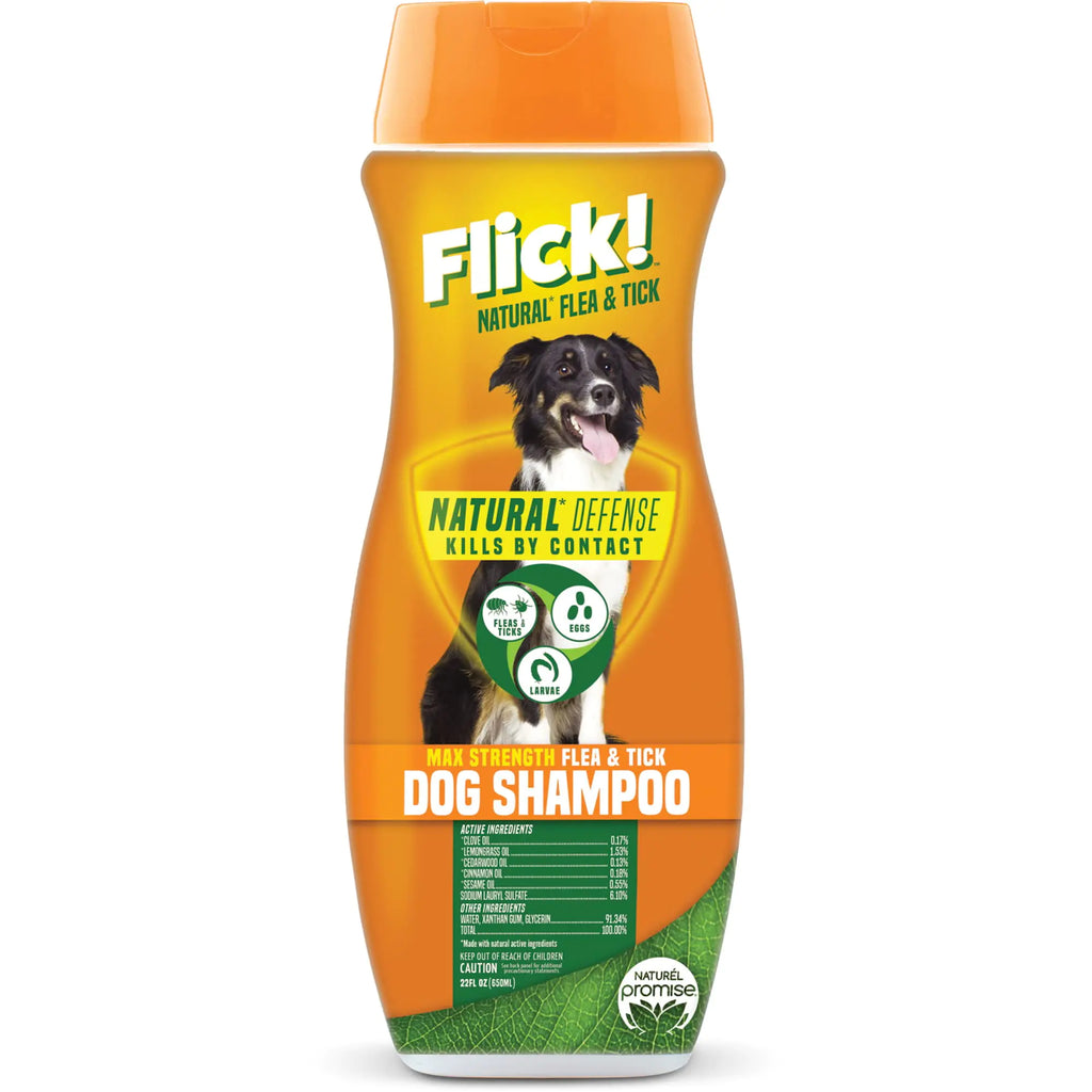 Flick! Natural Flea & Tick Max Strength Shampoo for Dogs 22oz