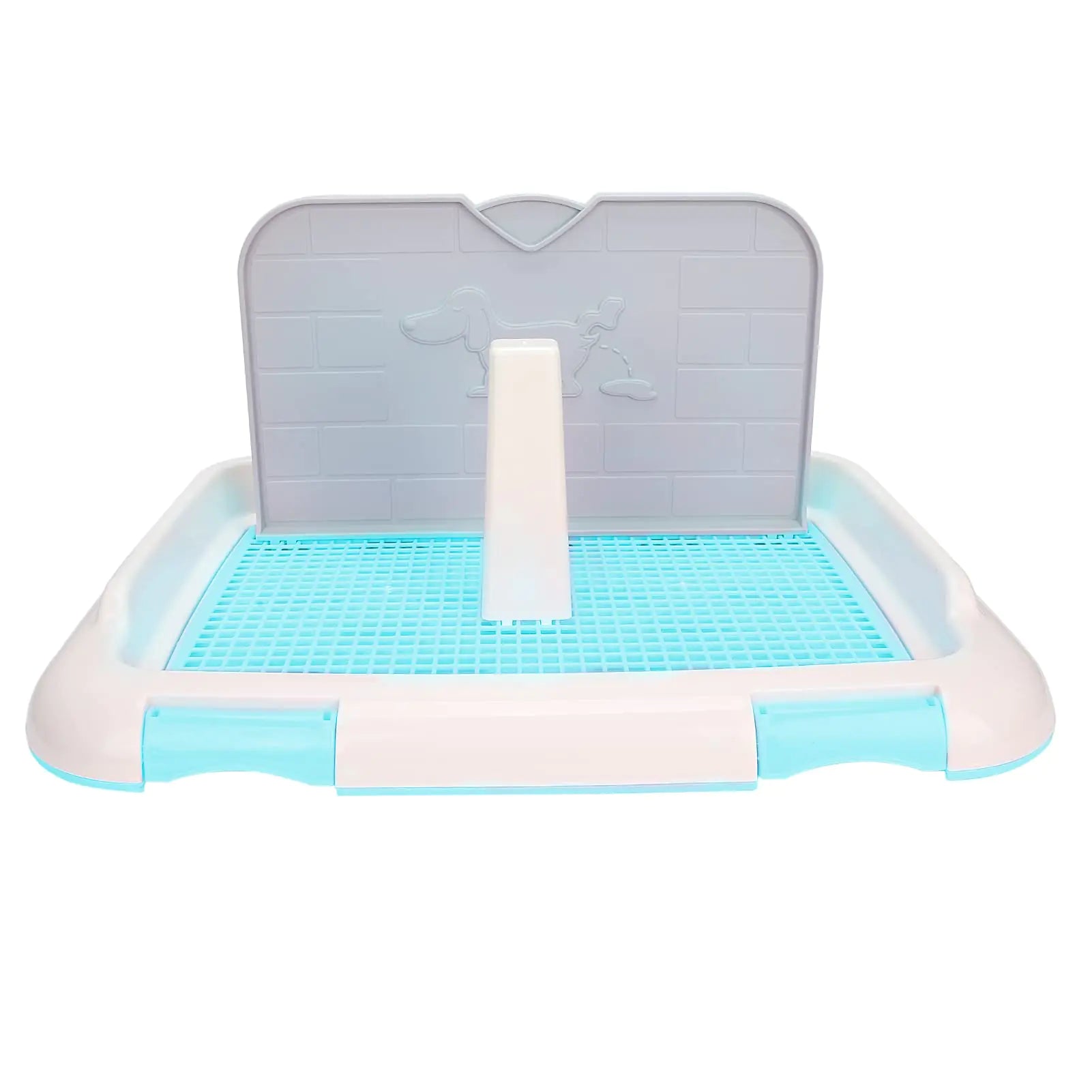 Dog Toilet Indoor Puppy Training Cat Potty Fence Scheduled Urination Tray Portable Waterproof Pee Pad Holder Mesh for or Porch Litter Box (Blue)