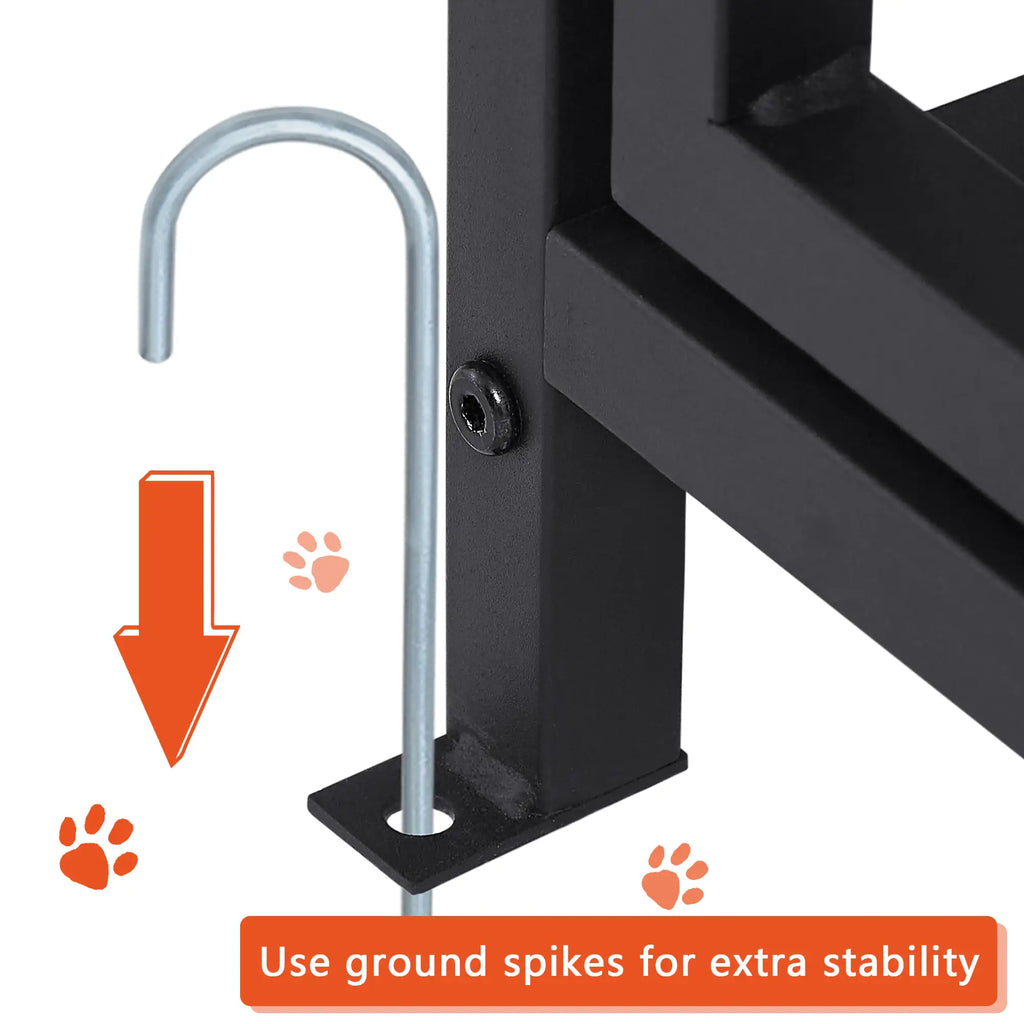 Large Kennel Outdoor Pet Pen Dog Running Pen Animal House Metal Chicken Coop Fence With Roof Cover - Pawluxe