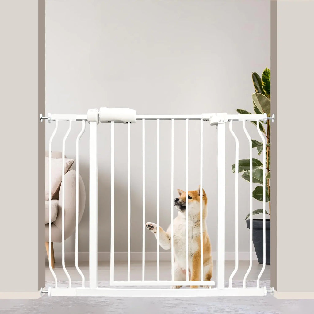 Vothco Walk Through Baby Gate 29-43.5 Inch Wide for Stairs Tension Pet Dog Gates Indoor for Doorways No Drilling Pressure Mounted Pet Gates for Kids