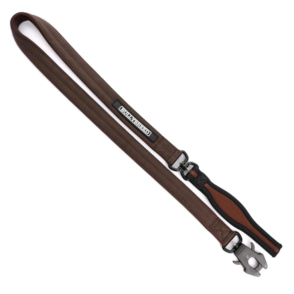 BULLYBREED Premium Heavy Duty Dog Leash Tactical Dog Leash Quick Release Dog leash Anti-Tangling Dog Leash Thick Dog Leash Leash for Large Dogs that pull Strong Leash Soft Handle (Brown4 feet) - Pawluxe
