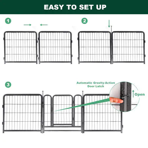 16 Panels Dog Playpen For Outdoor,yard,camping,24 Height Dog Fence With 2 Doors.