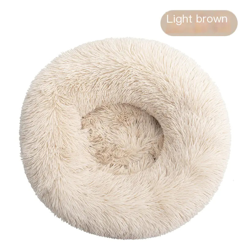 Round Plush Dog Beds for Small Dogs and Puppies - Pawluxe