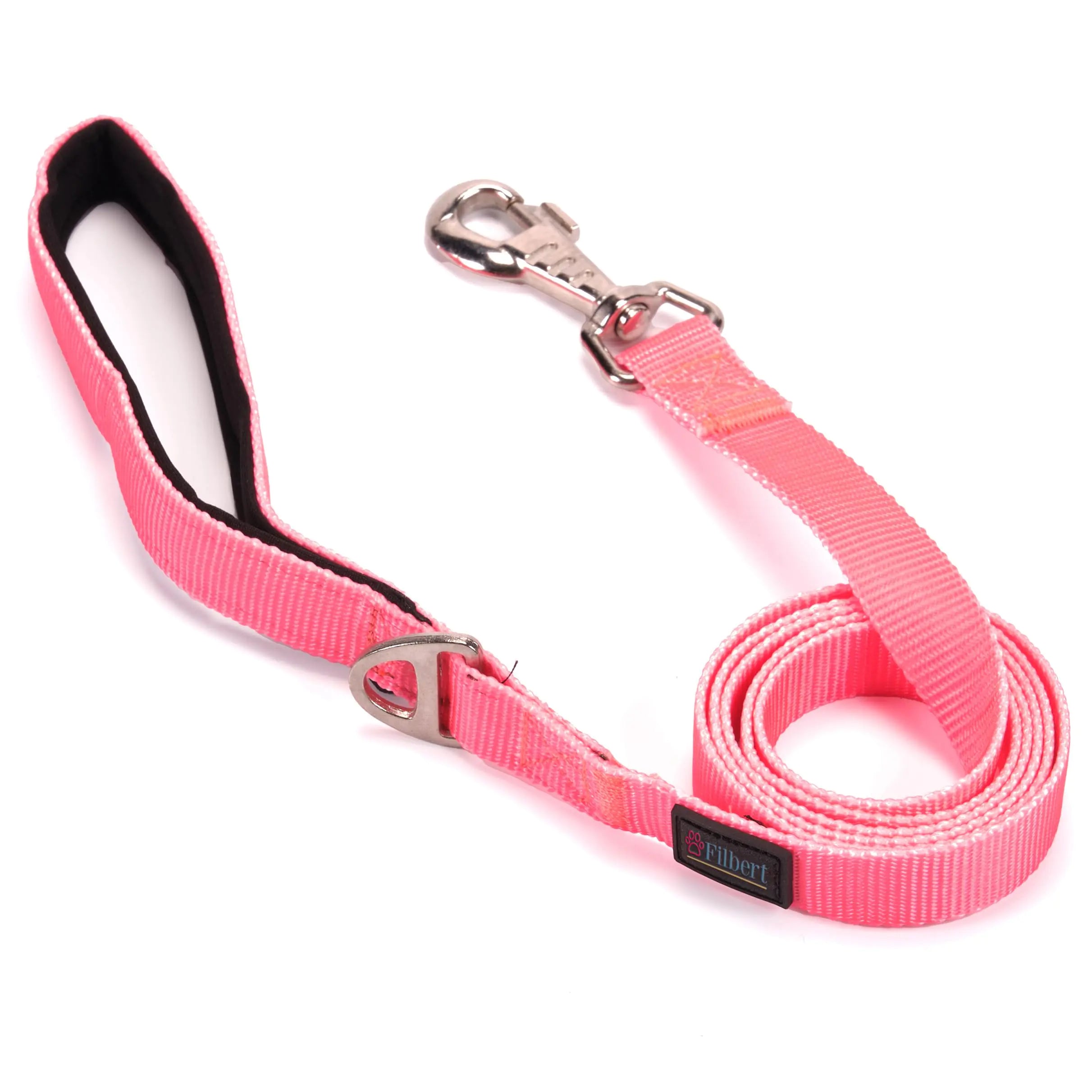 Filbert Nylon Dog Leash Heavy Duty Dog Leash Dog Leashes for Medium Dogs Dog Leash for Small Dogs 3/4 inch X 4.6ft Strong and Durable Dog Leash Puppy Leash Traction Rope Neon Pink Leash for Dog - Pawluxe