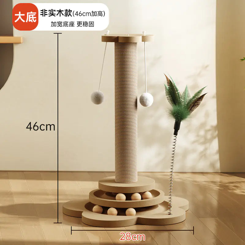 Wholesale Solid Wood Cat Toy with Sisal Scratch Post