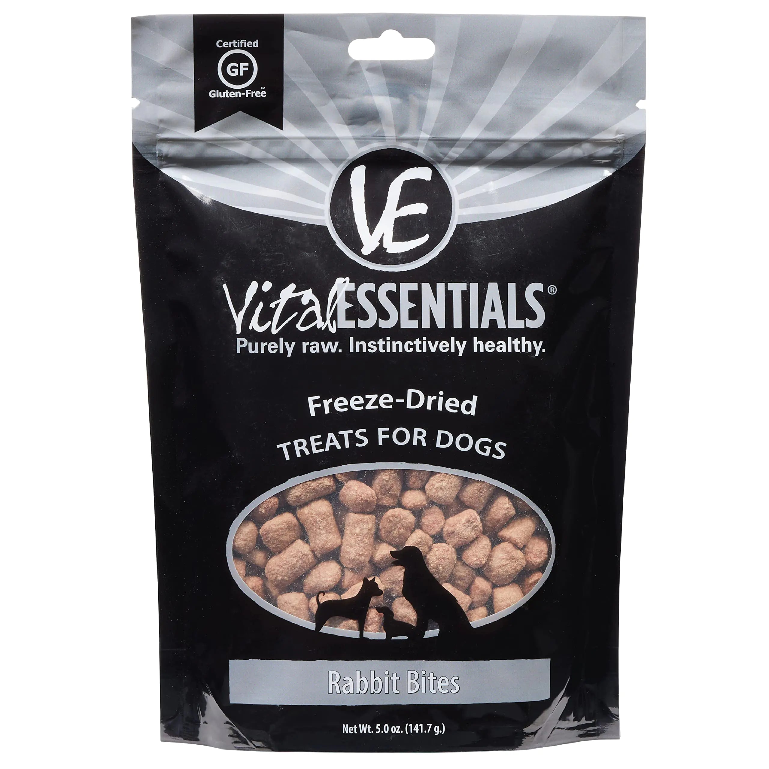 Vital Essentials Freeze Dried Dog Treats Dog Snacks Made in The USA All Natural Dog Treats Great Training Treats for Dogs Rabbit Bites 5.0 oz