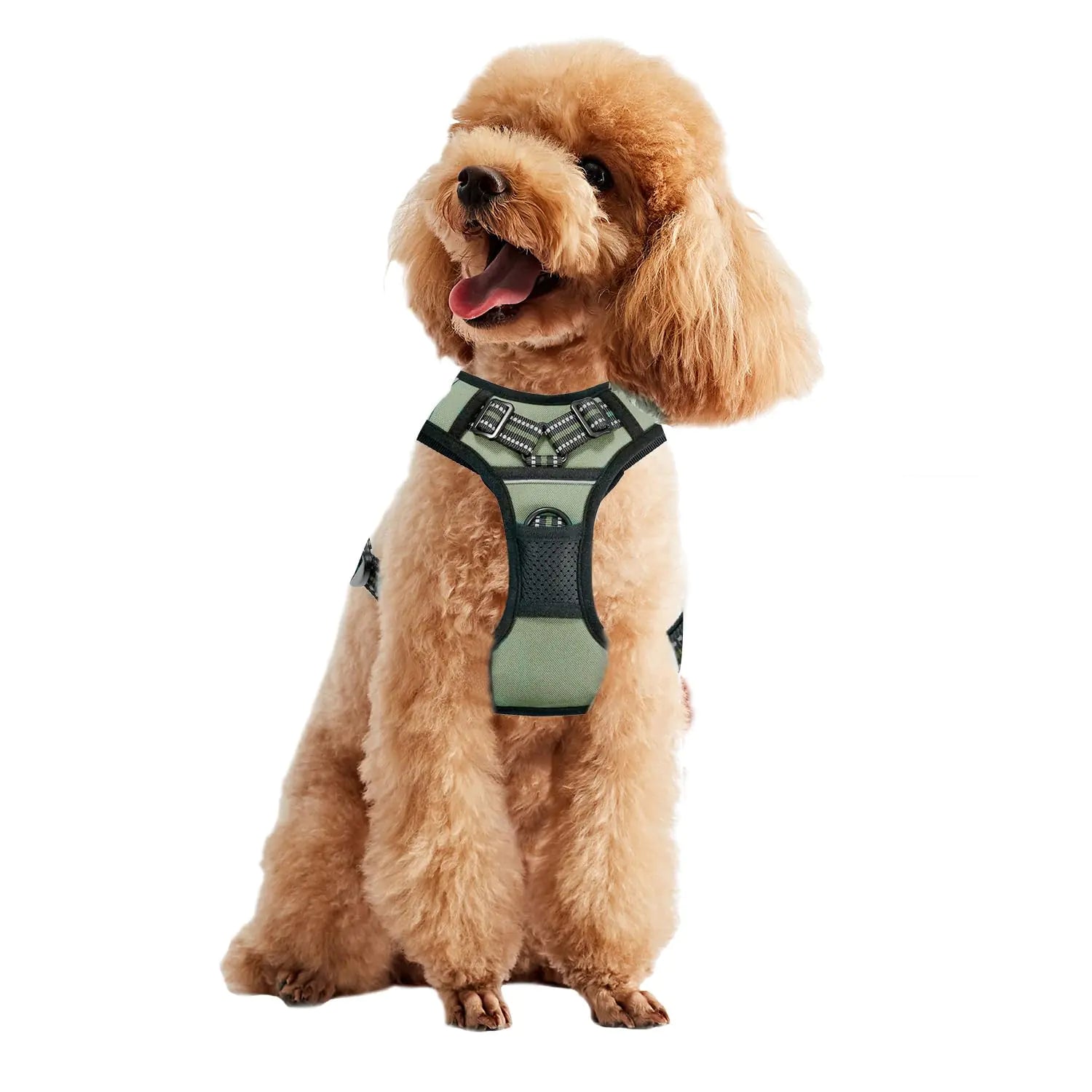 GOOPAWS Padded Reflective Dog Harness Lightweight Ripstop Dog Harness Adjustable Outdoor Pet Harness for Small Medium Large Dogs