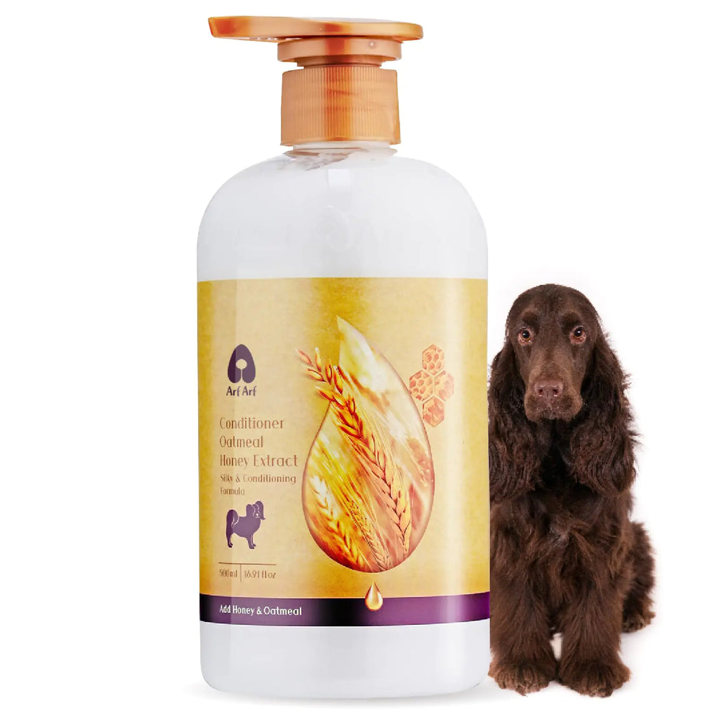 Arf Arf Dog Conditioner Moisturizing Oatmeal Formula 16oz Revitalizing & Enhancing for Lustrous Coats Honey-Infused Pet-Friendly Boosts Coat Softness