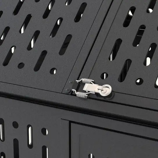 Heavy Duty Dog Crate 45 Inch Indestructible Pet Dog Cage Crate Kennel With Roof Top 2 Doors Removable Trays