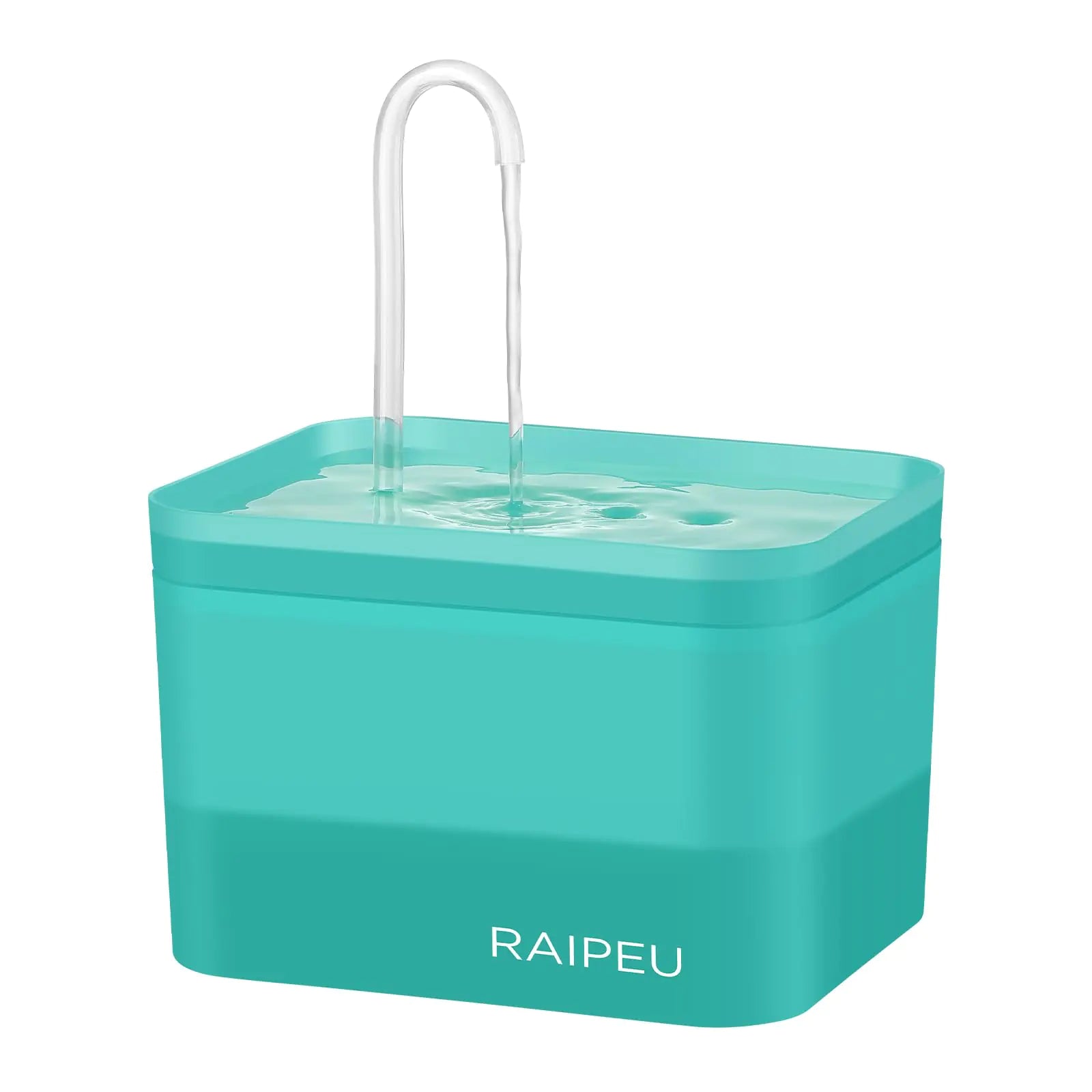 Cat Water Fountain Raipeu 2.5L Cat Fountain Activated Carbon Filter Translucent Water Tank Pet Water Fountain for Big Cat Big Dog Pet(Light Green)