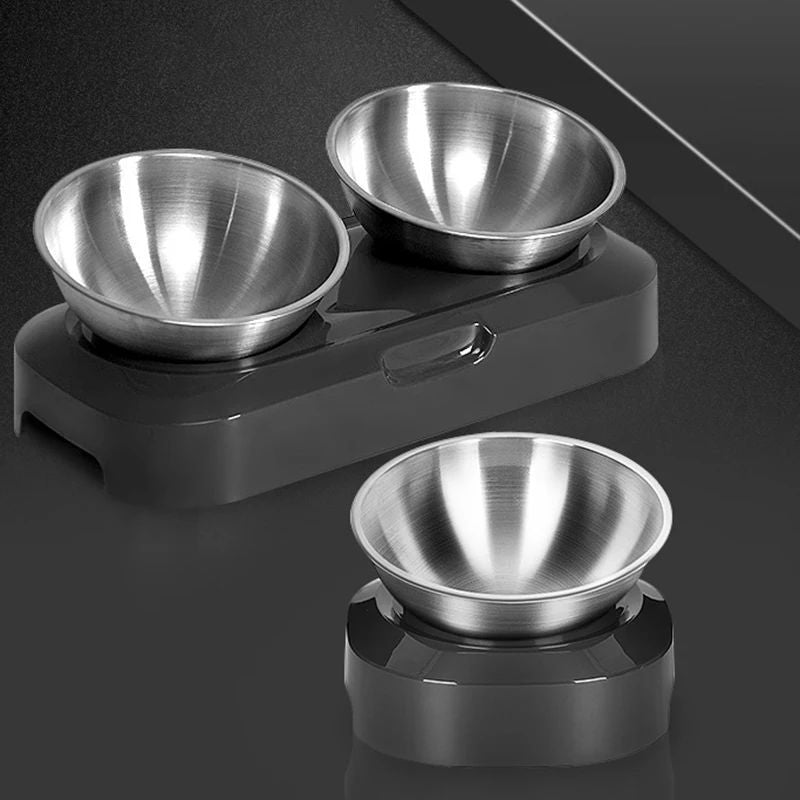 Easy To Clean Stainless Steel Cat Bowl Dog Food And Water Bowls With Stand Metal Cats Dogs Double Single Pet Feeding Feeder Bowl - Pawluxe