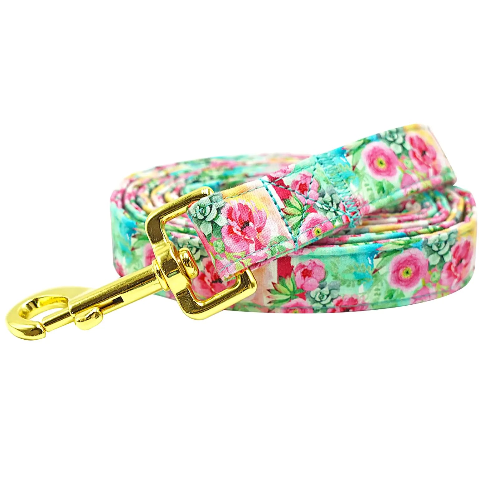 Bobo Rainbow Dog Leash Pink Flower Print Girl Durable Strong Dog Leash Heavy Duty Leash Comfortable Padded Dog Leash for Small Medium Large Dogs - Pawluxe