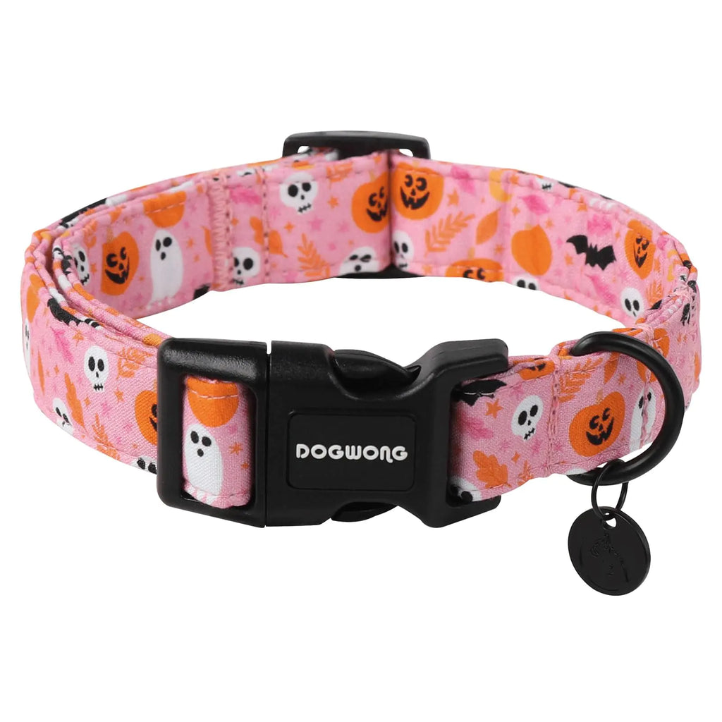 DOGWONG Fall Halloween Dog Collar Fall Cotton Dog Collar Comfortable Adjustable Girl Fall Dog Collar for Small Medium Larege Dogs
