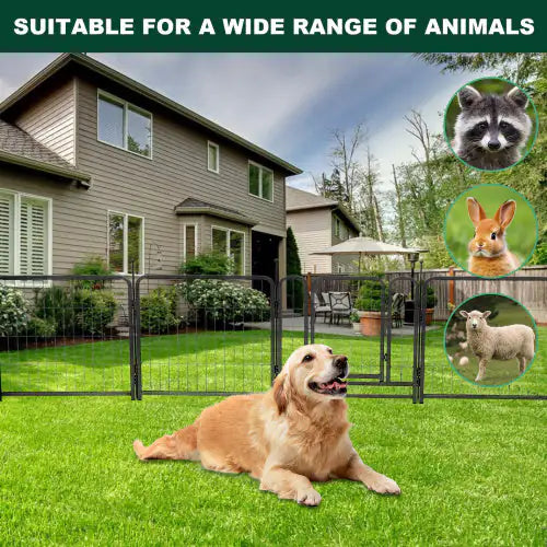 16 Panels Dog Playpen For Outdoor,yard,camping,24 Height Dog Fence With 2 Doors.