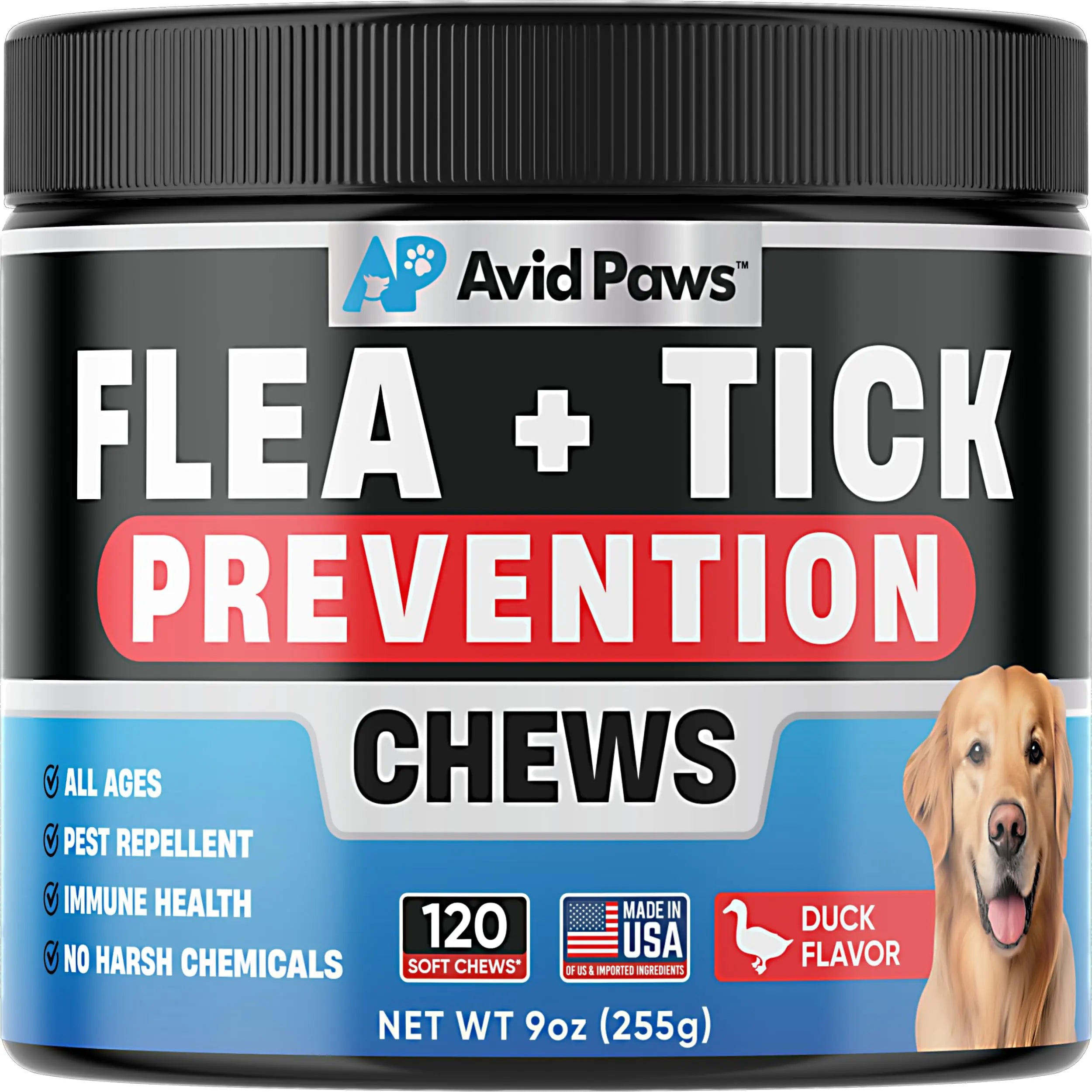Natural Flea and Tick Prevention for Dogs - Dog Flea and Tick Treatment Chewable - Safe Flea Treatment Dogs of All Breeds & Ages - Flea Chews for Dogs - Flea Pills for Dogs for Dog Flea & Tick Control