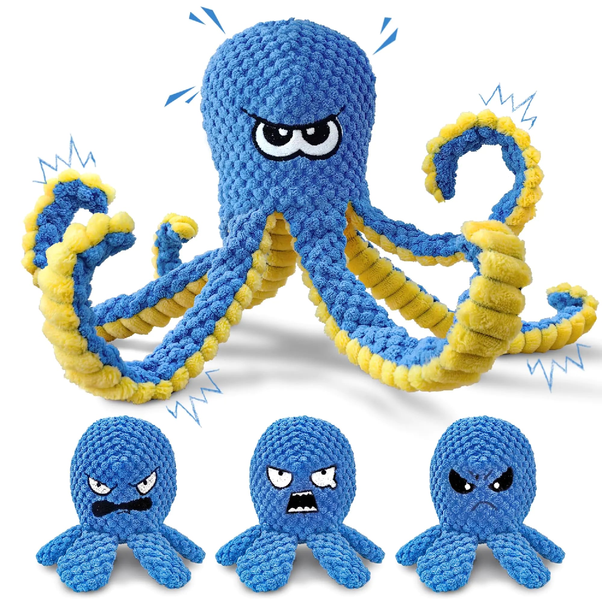 Interactive Dog Toys 4 Pcs Hide and Seek Squeaky Dog toys To Keep Them Busy Crinkle Plush Dog Puzzle Toys Durable Stuffed Octopus Puppy Toys Funny Dog Toys for Small Meidum Large Dogs