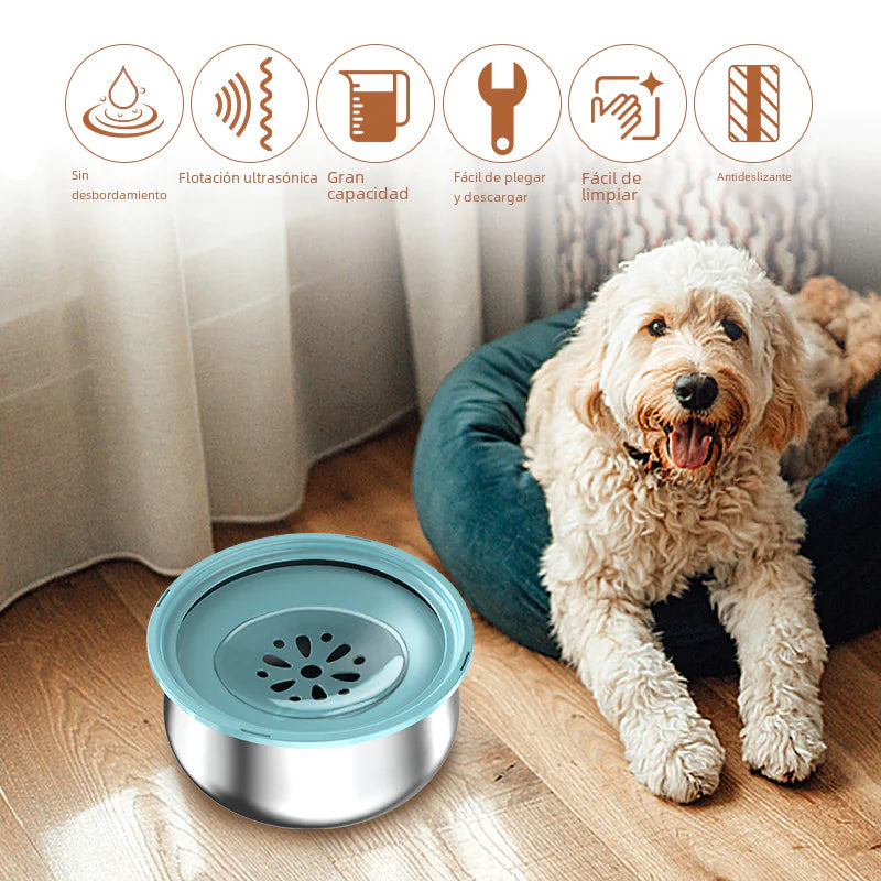 Stainless Steel Large Pet Water Bowl with Splash Guard - Pawluxe