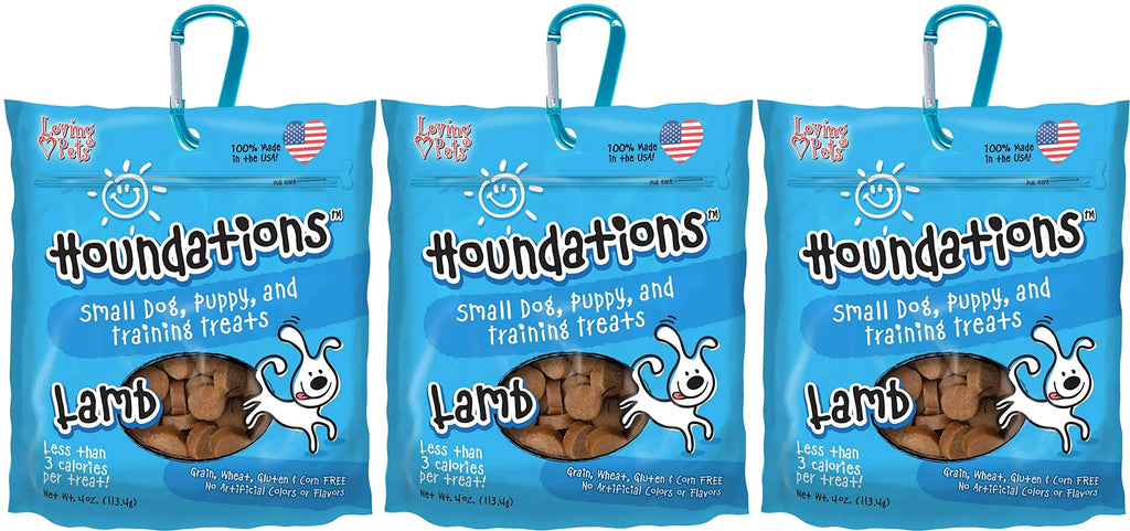Loving Pets 3 Pack of Lamb Houndations Small Dog Puppy and Training Grain-Free Treats 4 Ounces Each Made in The USA3