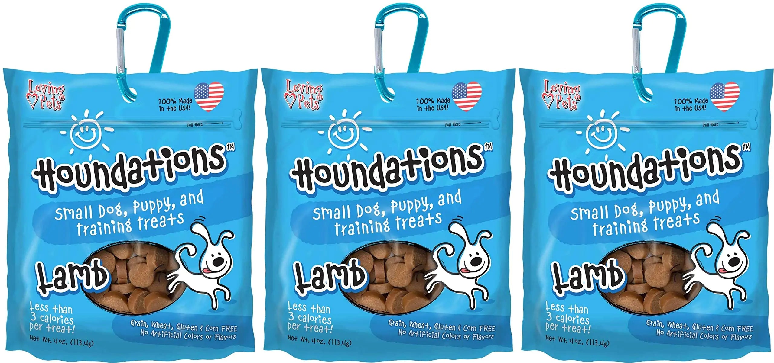 Loving Pets 3 Pack of Lamb Houndations Small Dog Puppy and Training Grain-Free Treats 4 Ounces Each Made in The USA3