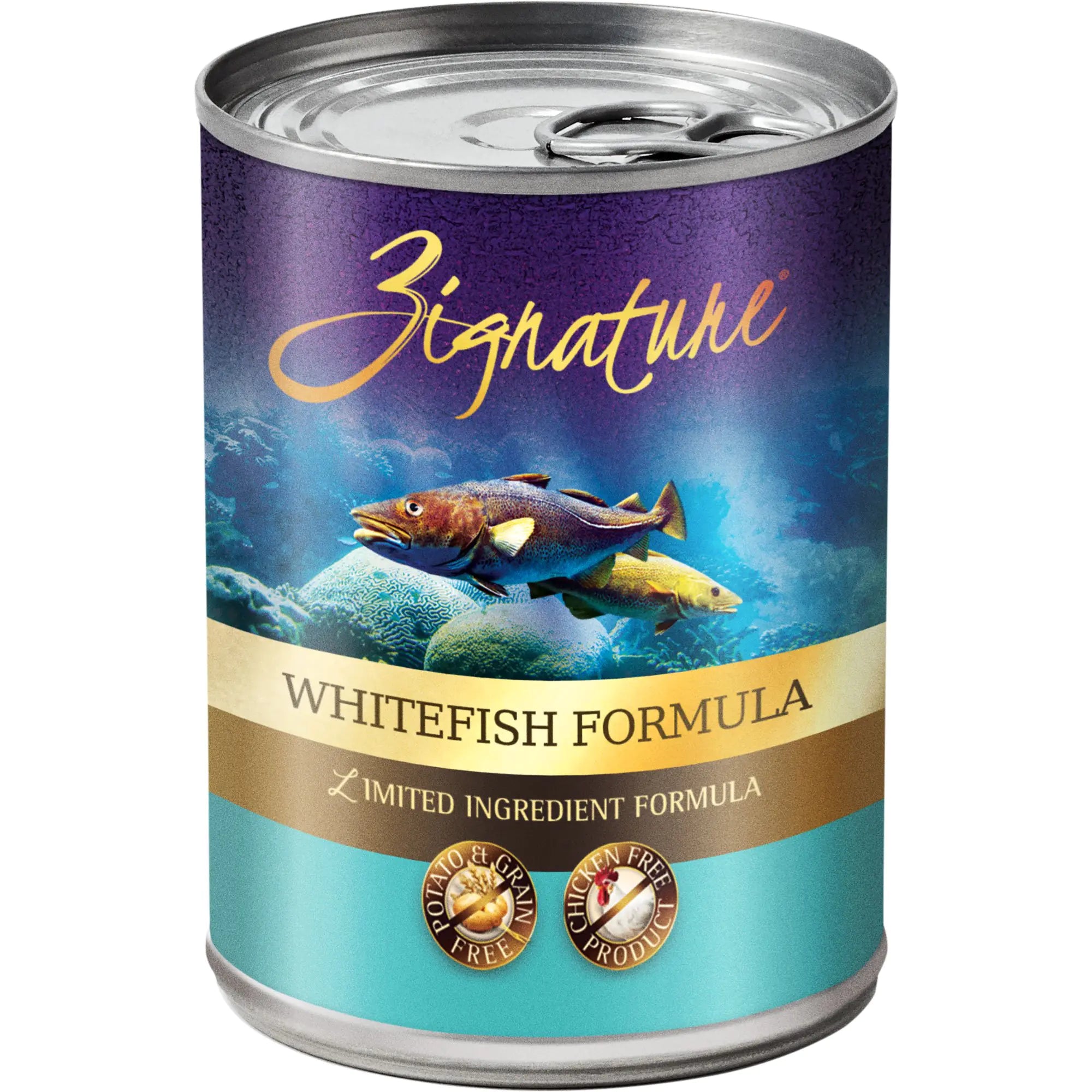 Zignature Whitefish Canned Dog Food Formula 12/13oz - Pawluxe