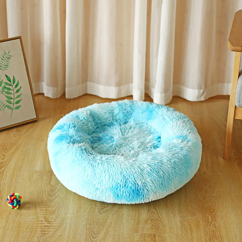 Round Plush Dog Beds for Small Dogs and Puppies - Pawluxe