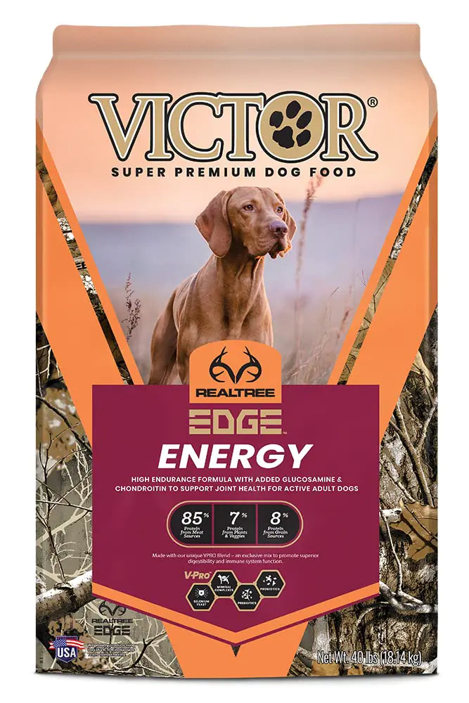 Victor Super Premium Dog Food – Realtree Edge Energy Dry Dog Food for Highly Active Dogs – Gluten Free Dog Food with Glucosamine and Chondroitin for Hip and Joint Health 40 Lb