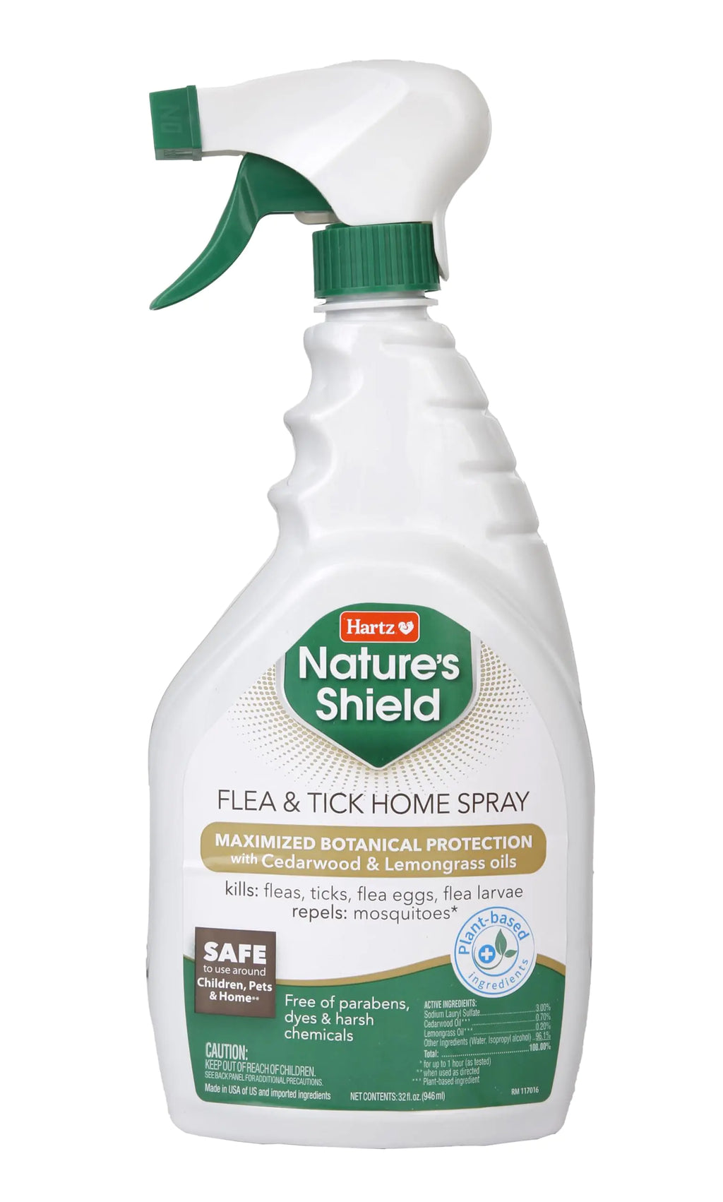 Hartz Nature’s Shield Flea & Tick Home Spray Natural and Effective Flea & Tick Prevention and Home Protection with Cedarwood and Lemongrass Oil 32 Ounces