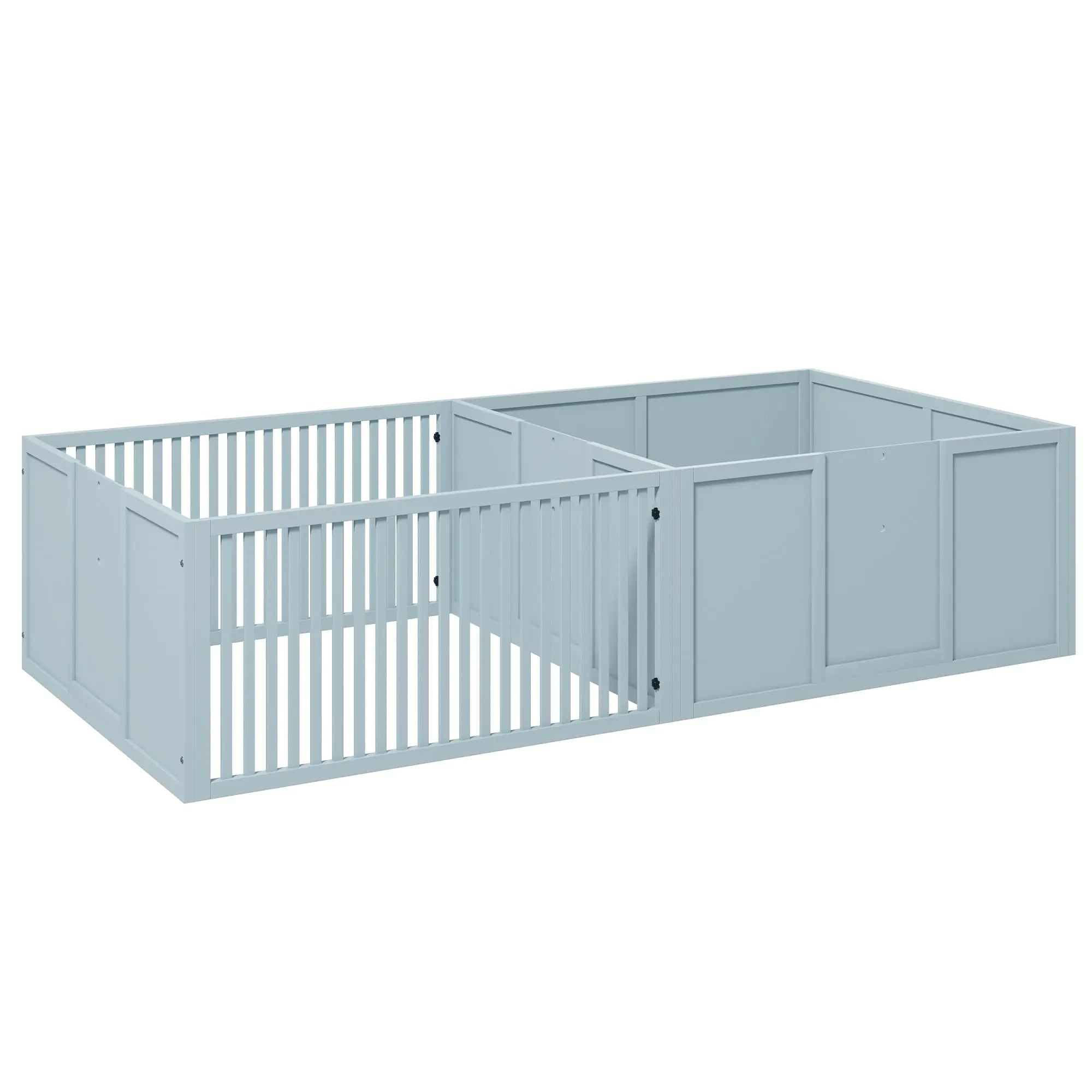 PawHut Whelping Box for Dogs Built for Mothers Comfort Dog Whelping Pen with Removable Doors Puppy Playpen for Indoors Newborn Puppy Supplies & Essentials 81" x 39" x 20" Gray