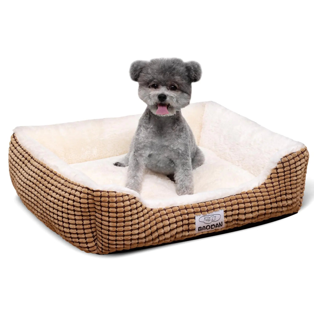 Baodan Dog Beds for Medium Large Dogs Fluffy Cat Beds for Indoor Cats Calming Pet Bed for Puppy and Kitty Extra Soft & Machine Washable with Anti-Slip Bottom Coffee 25inches - Pawluxe