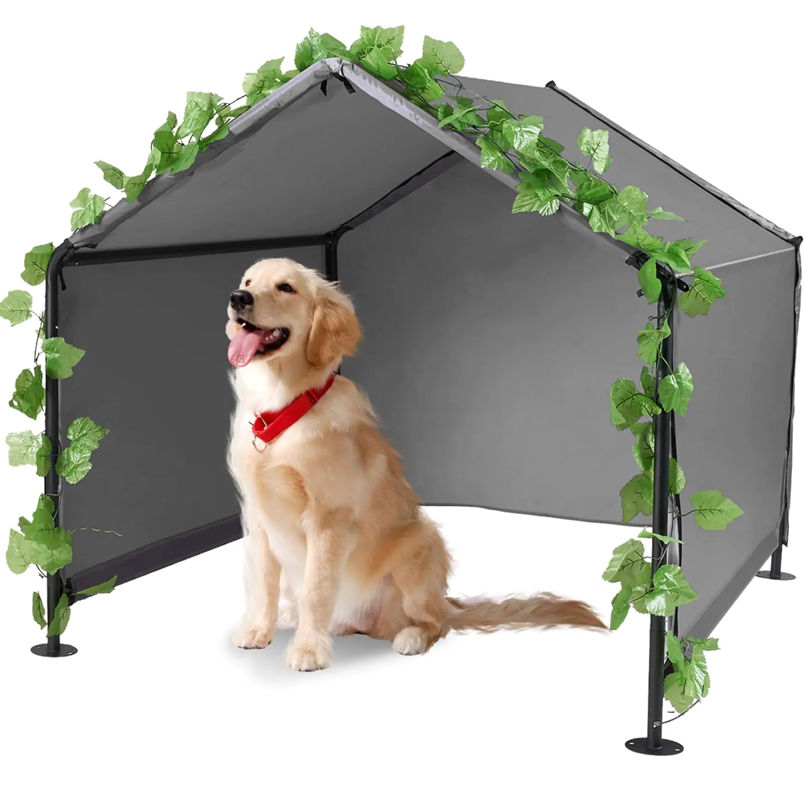 LitaiL Dog Shade for Outside - Outdoor Dog Kennel for Small Dogs 4.1x4.1x3.6 Outdoor Sun Rain Canopy Pet House Waterproof Pet Canopy Shelter for Small Animals - Pawluxe