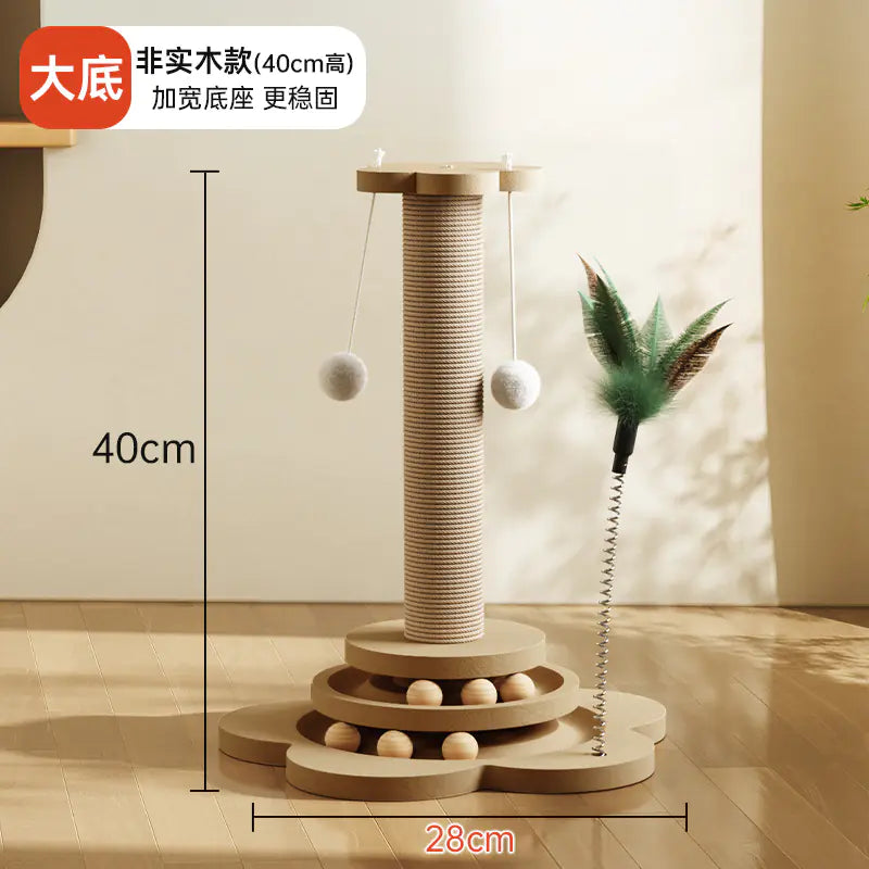 Wholesale Solid Wood Cat Toy with Sisal Scratch Post