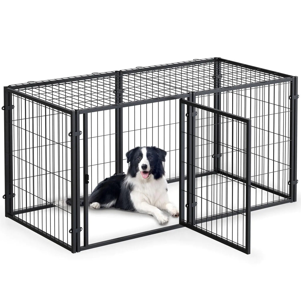 LURIVA Large Dog Crate 48" L x 28" H Dog Cage Dog Kennel Big Dog Crate for Small Medium Large Dogs Puppy Dog Playpen Pet Cage Pet Playpen Yard Indoor Outdoor XL - Pawluxe